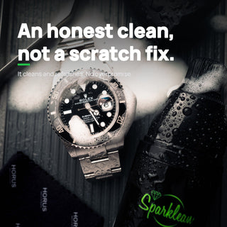 SparkBrush™ by Sparklean® — Soft-Bristle Watch & Jewelry Cleaner + Microfiber Cloth
