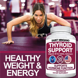 Thyroid Support Supplement with Iodine |120 Capsules to Help Body Mass & Improve Energy