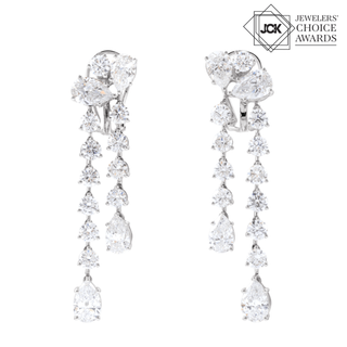 Étoile Cascade Diamond Earrings 14K White Gold