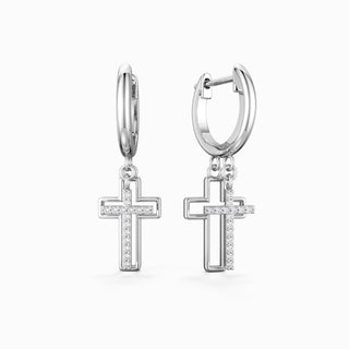 Cutout Double Cross Earrings