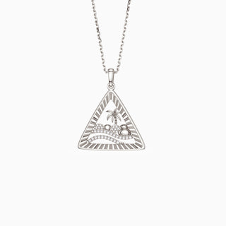 Parable of the Wise and Foolish Builders Triangle Pendant Necklace
