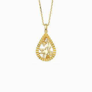 Parable of the Workers in the Vineyard Dove Cross Pear Pendant Necklace
