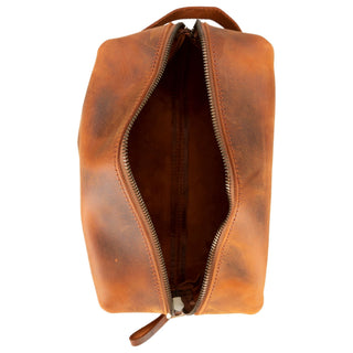 Oswego Men's Leather Dopp Kit & Small Travel Handbag