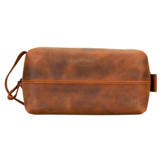 Oswego Men's Leather Dopp Kit & Small Travel Handbag