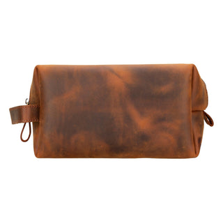 Oswego Men's Leather Dopp Kit & Small Travel Handbag