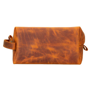Oswego Men's Leather Dopp Kit & Small Travel Handbag