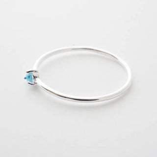 Aquamarine Crystal Point Solitaire Ring