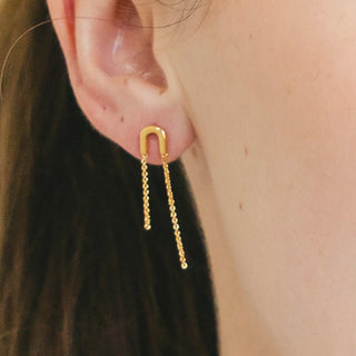 Arc Double Chain Earring - Final Sale