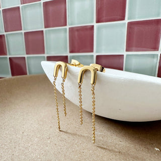 Arc Double Chain Earring - Final Sale