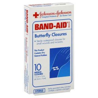 Band-Aid Butterfly Closures, Medium (1 3/4 Inch X 3/8 Inch)- 10 
Closures