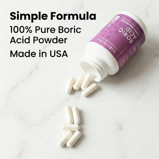 Seroflora Boric Acid Vaginal Suppositories 600mg 30 Count.