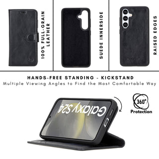 Buffalo Leather Samsung Galaxy S24 Plus Wallet with Detachable Case