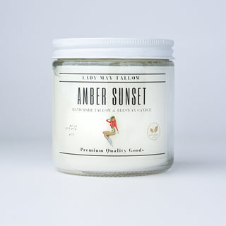 Amber Sunset Tallow & Beeswax Candle | All Natural, Non Toxic, Clean Burning
