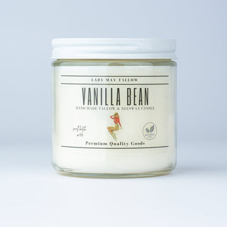 Vanilla Bean Tallow & Beeswax Candle | All Natural, Non-Toxic, Clean Burning