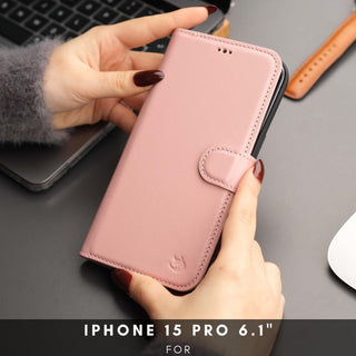 Casper Leather iPhone 15 Pro Wallet Case | Detachable MagSafe Compatible RFID Protection