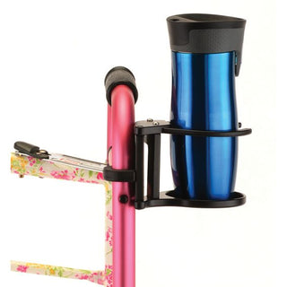 Self-Leveling Universal Cup Holder for Wheelchairs, Rollators, and Walkers