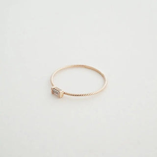 Crystal Baguette Twist Ring
