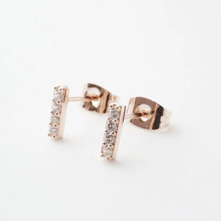 Crystal Drop Bar Earrings
