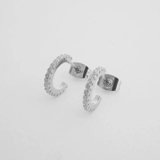 Crystal Huggie Hoops
