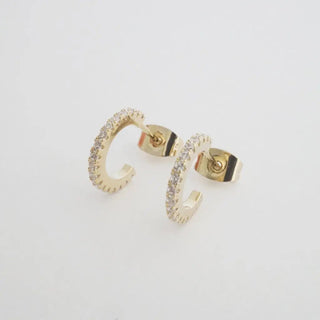 Crystal Huggie Hoops