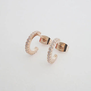 Crystal Huggie Hoops
