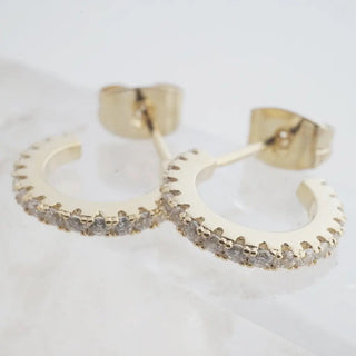 Crystal Huggie Hoops