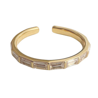 Crystal Lined Baguette Ring
