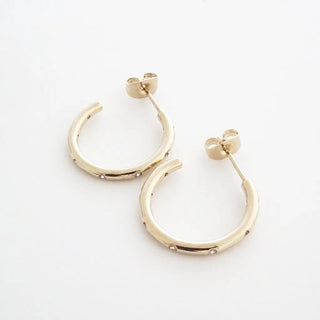 Dotted Crystal Hoops - Final Sale