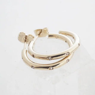 Dotted Crystal Hoops - Final Sale