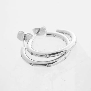 Dotted Crystal Hoops - Final Sale