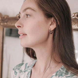 Dotted Crystal Hoops - Final Sale
