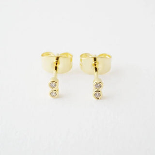 Double Crystal Stud Earrings