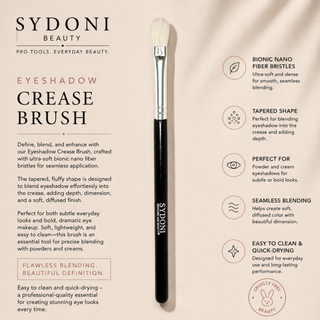 SYDONI EYESHADOW CREASE BRUSH - Goat Hair Bristles