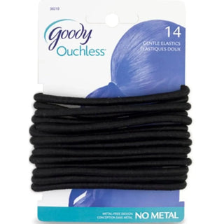 Goody Ouchless Elastics, 14 Pc, Black Patterns