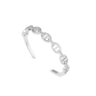 Algarve Rhodium Cuff Bangle