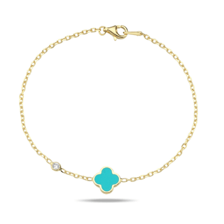Clover Leaf Bracelet- Caribbean Blue