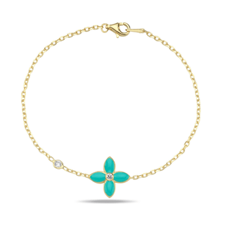 Moroccan Flower Bracelet- Caribbean Blue