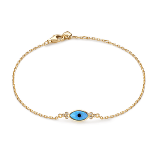 Divine Eye-  Lab Grown Opal Link Chain Lucky Eye Bracelet