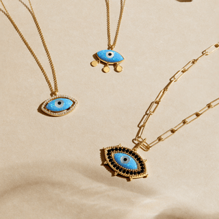 Divine Eye-  Lab Grown Opal Halo Lucky Eye Necklace