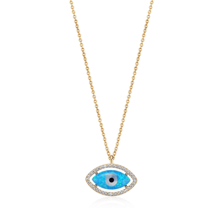 Divine Eye-  Lab Grown Opal Halo Lucky Eye Necklace