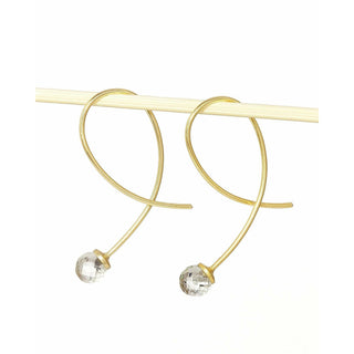 Crossover Green Amethyst Discoball Earrings