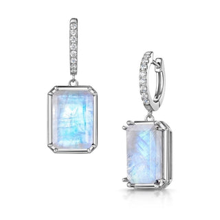Dangle Dazzling Rainbow Moonstone Earrings