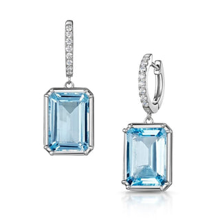 Dangle Dazzling Sky Blue Topaz Earrings