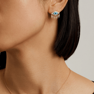 Divine Eye- Lab Grown Opal Lower Lash Lucky Eye Earrings