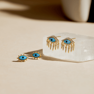 Divine Eye-  Lab Grown Opal Vintage Lucky Eye Earrings