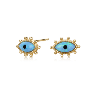 Divine Eye-  Lab Grown Opal Vintage Lucky Eye Earrings