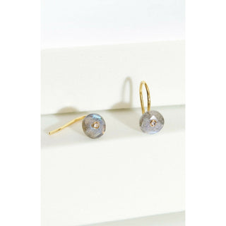 Labradorite Disc Earrings