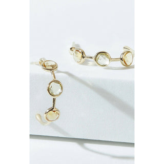 Lemon Quartz and Citrine Hoop Earrings