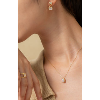 Malaika Rainbow Moonstone Double Octagon Earrings