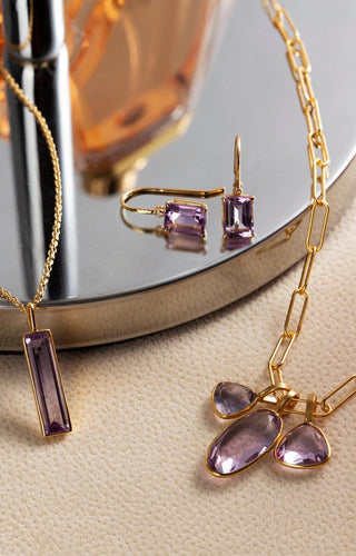 Pink Amethyst Dangle Earrings